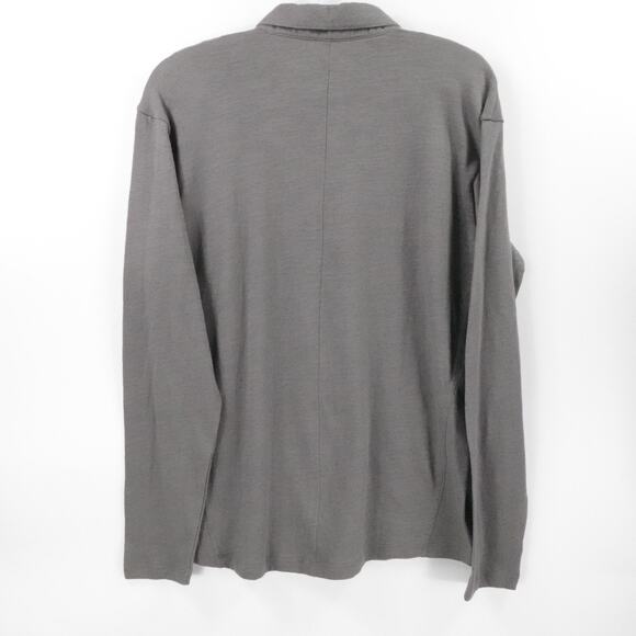 Rye 51 Shirt Mens Large Charcoal Mercer Distressed Long Sleeve Polo Casual - Picture 2 of 14